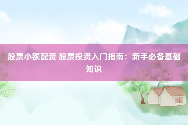 股票小额配资 股票投资入门指南：新手必备基础知识