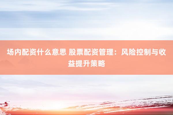 场内配资什么意思 股票配资管理：风险控制与收益提升策略